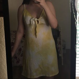 Tie-dye yellow summer dress